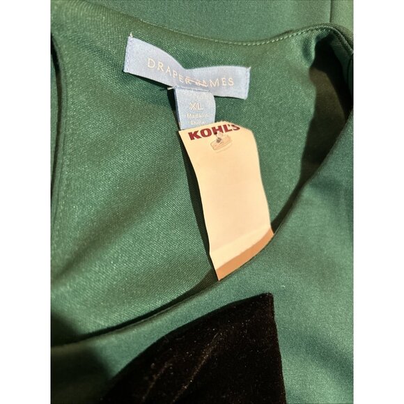 Holiday Sleeveless Green Black Bow Dress Coquette Draper James Pockets New - Picture 12 of 14